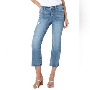 Liverpool Hannah Crop Flare With Frayed Hem Asheville Size 2